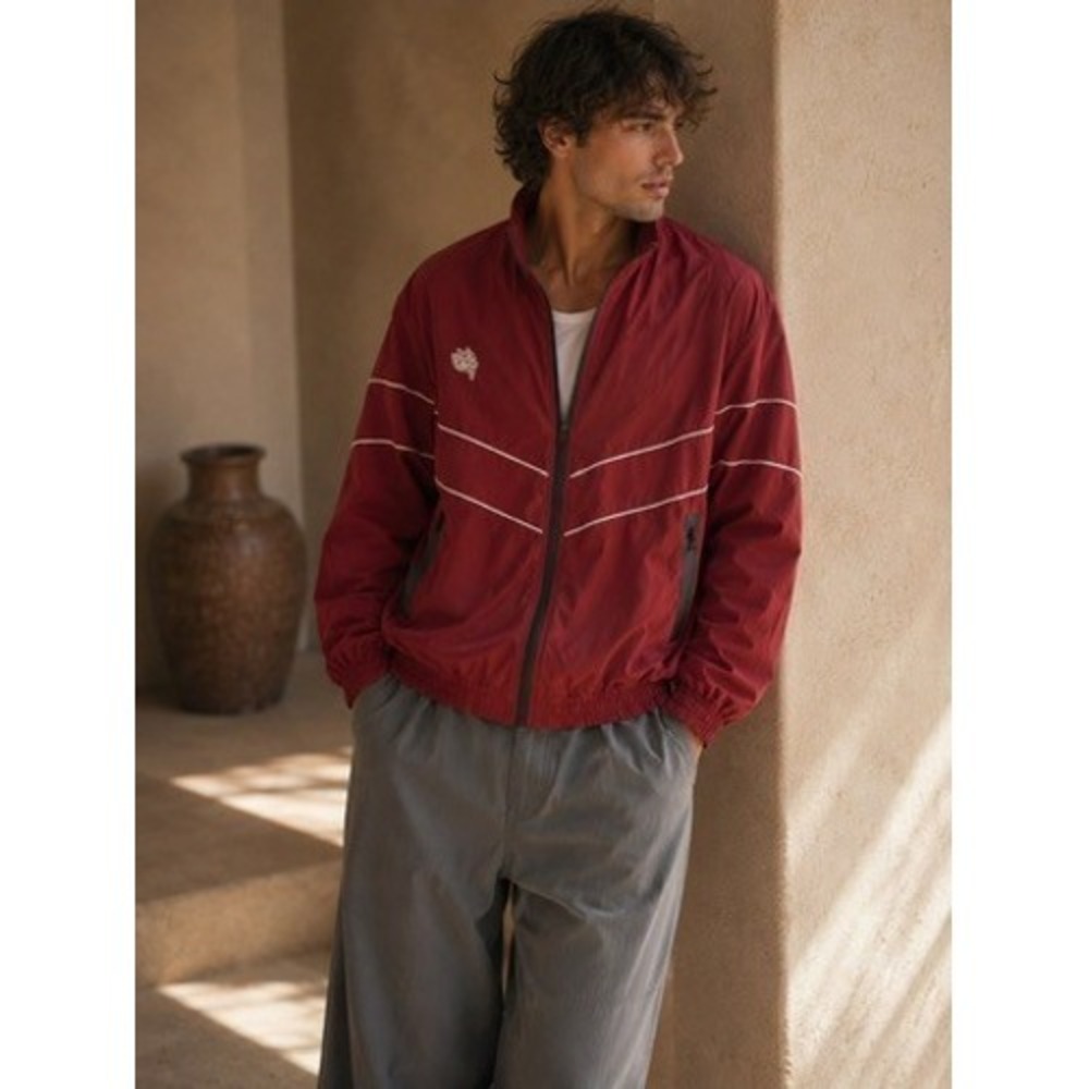 Civil Regime Darc Sport Wolves Club Balboa Bomber Jacket Maroon Mens Medium NEW